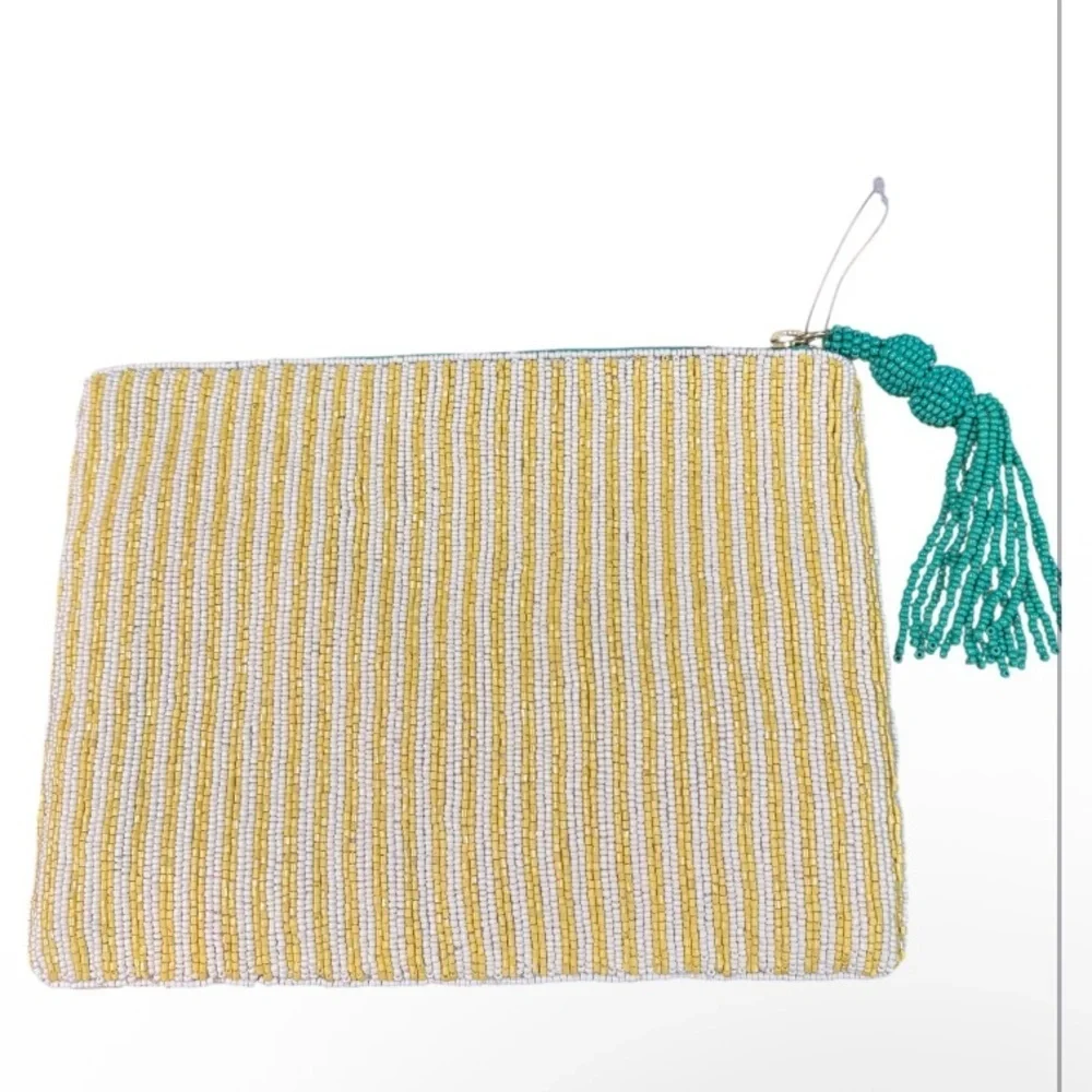 Anthropologie Fiona Large beaded Pouch NWT, NWOT